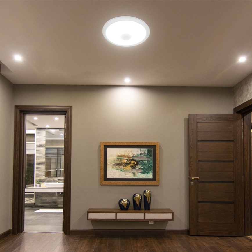 Iluminação de teto LED com sensor SAMSUNG CHIP LED/12W/230V 3000/4000/6000K diâmetro 29 cm branco