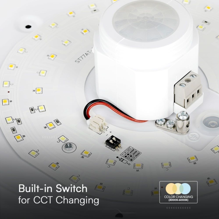 Iluminação de teto LED com sensor SAMSUNG CHIP LED/12W/230V 3000/4000/6000K diâmetro 29 cm branco