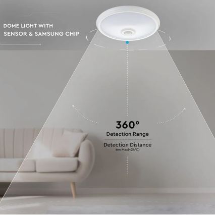 Iluminação de teto LED com sensor SAMSUNG CHIP LED/12W/230V 4000K