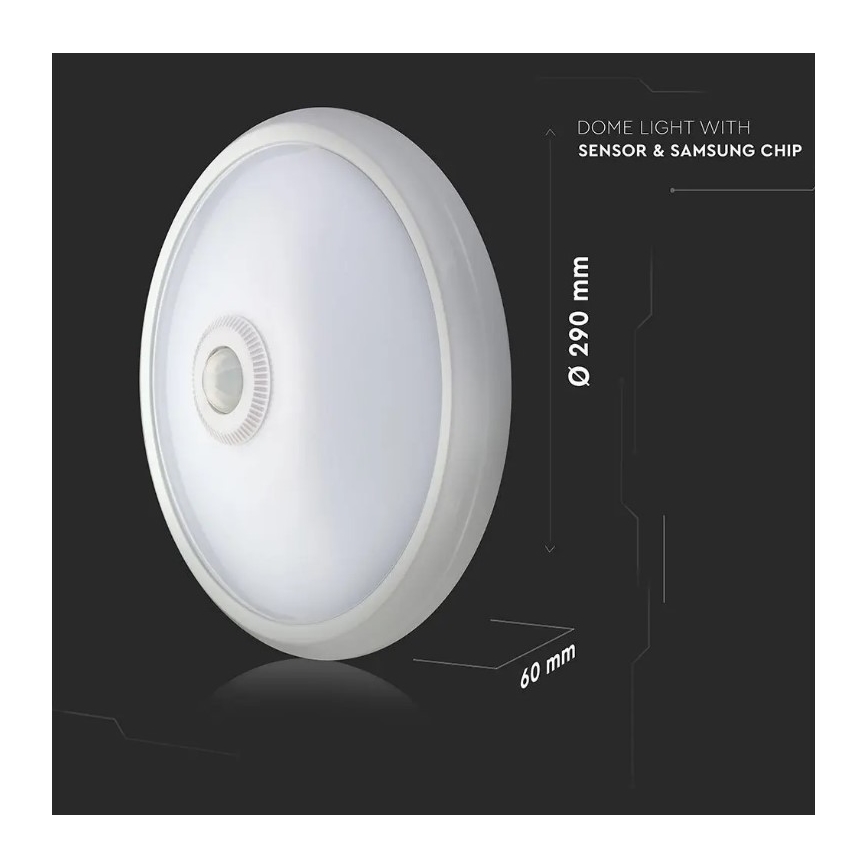 Iluminação de teto LED com sensor SAMSUNG CHIP LED/12W/230V 4000K