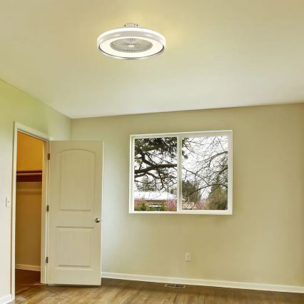Iluminação de teto LED com uma ventoinha LED/45W/230V 3000/4000/6500K cinzento + comando