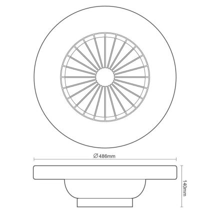 Iluminação de teto LED com regulação e ventoinha OPAL LED/48W/230V 3000-6500K + comando