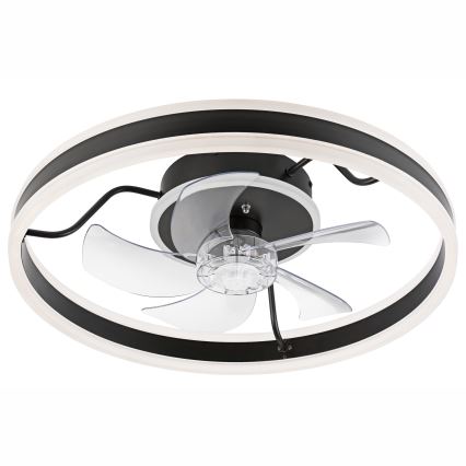 Iluminação de teto LED com regulação e ventoinha APOLLO LED/38W/230V preto + comando