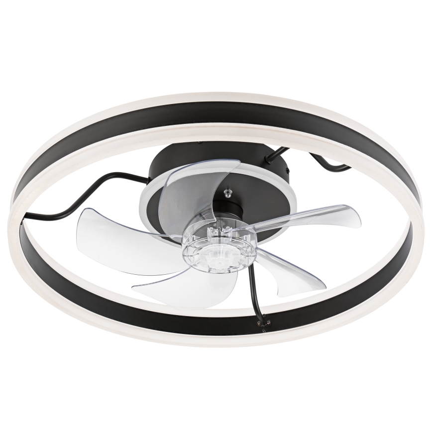 Iluminação de teto LED com regulação e ventoinha APOLLO LED/38W/230V preto + comando