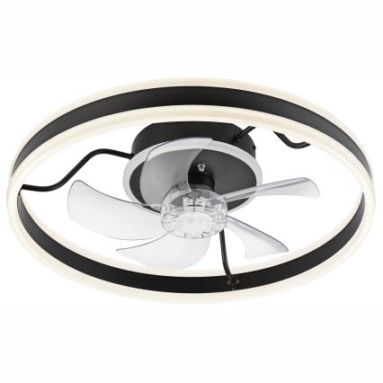 Iluminação de teto LED com regulação e ventoinha APOLLO LED/38W/230V preto + comando