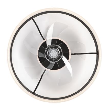 Iluminação de teto LED com regulação e ventoinha APOLLO LED/38W/230V preto + comando