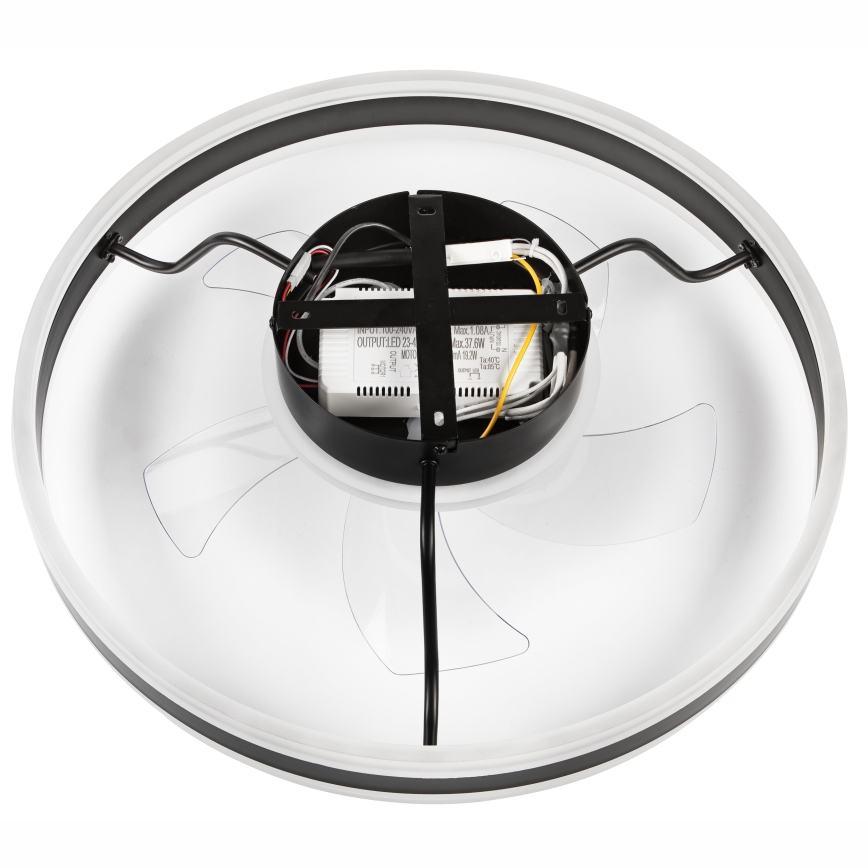 Iluminação de teto LED com regulação e ventoinha APOLLO LED/38W/230V preto + comando