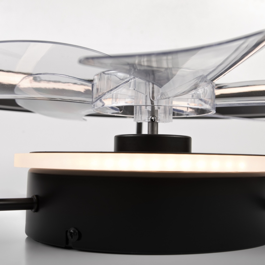 Iluminação de teto LED com regulação e ventoinha FARGO LED/37W/230V preto + comando