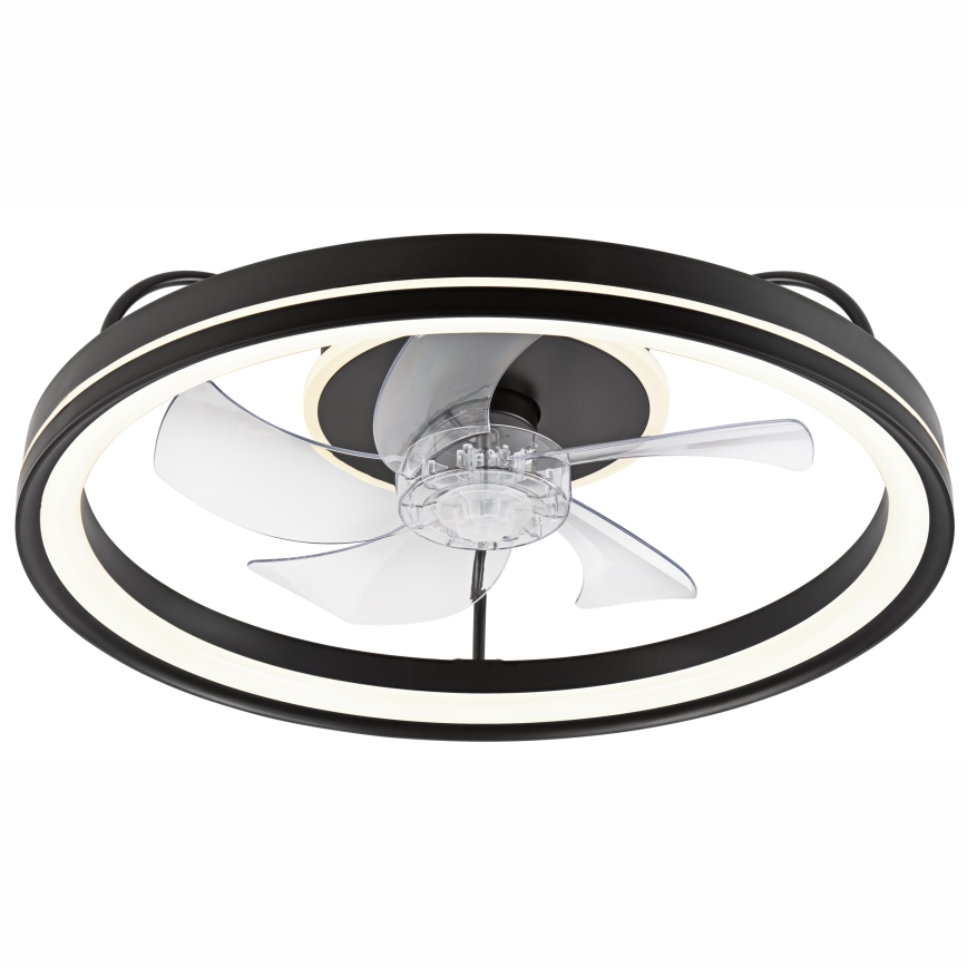 Iluminação de teto LED com regulação e ventoinha FARGO LED/37W/230V preto + comando