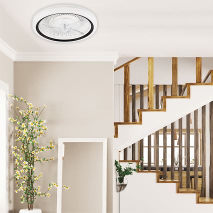 Iluminação de teto LED com regulação e ventoinha GEMMA LED/37W/230V branco + comando
