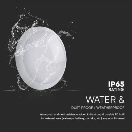 Iluminação de teto LED de emergência com sensor LED/8W/16W/20W/230V IP65 3000/4000/6500K diâmetro 32 cm