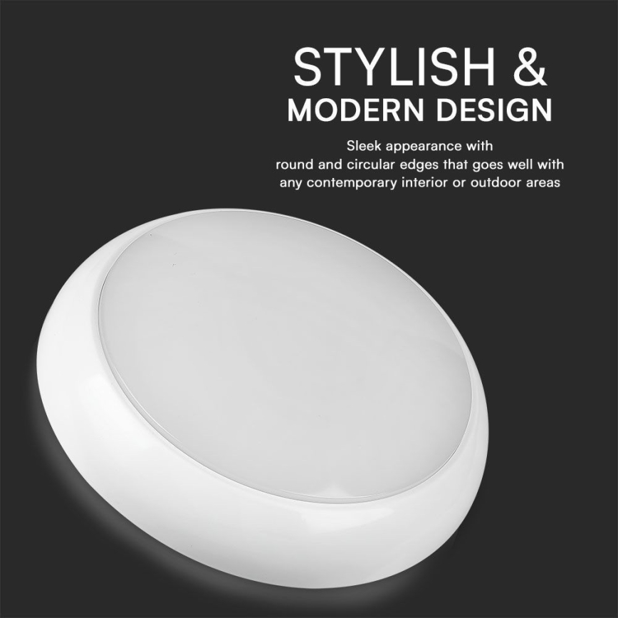 Iluminação de teto LED de emergência com sensor LED/8W/16W/20W/230V IP65 3000/4000/6500K diâmetro 32 cm