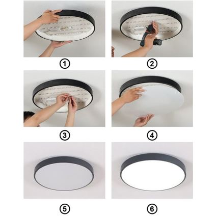 Iluminação de teto LED FELIZ LED/30W/230V 4000K diâmetro 30 cm preto