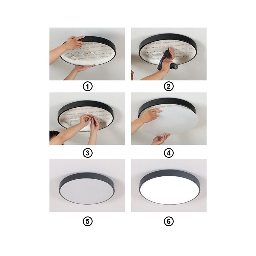 Iluminação de teto LED FELIZ LED/30W/230V 4000K diâmetro 30 cm preto