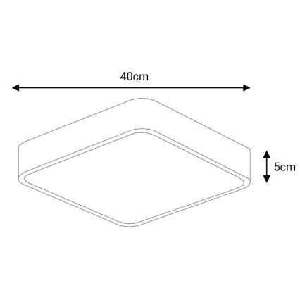 Iluminação de teto LED FELIZ LED/40W/230V 4000K 40x40 cm preto