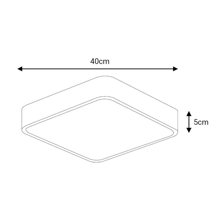 Iluminação de teto LED FELIZ LED/40W/230V 4000K 40x40 cm preto