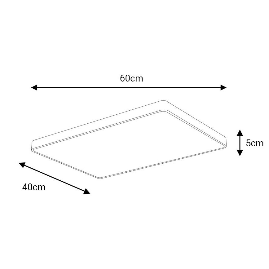 Iluminação de teto LED FELIZ LED/50W/230V 4000K 40x60 cm preto