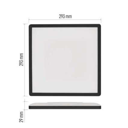 Iluminação de teto LED FLORI LED/18W/230V 4000K preto 29x29 cm