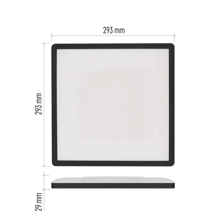 Iluminação de teto LED FLORI LED/18W/230V 4000K preto 29x29 cm