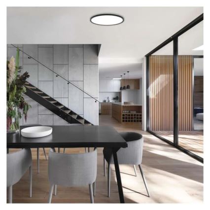 Iluminação de teto LED FLORI LED/18W/230V 4000K preto diâmetro 29 cm
