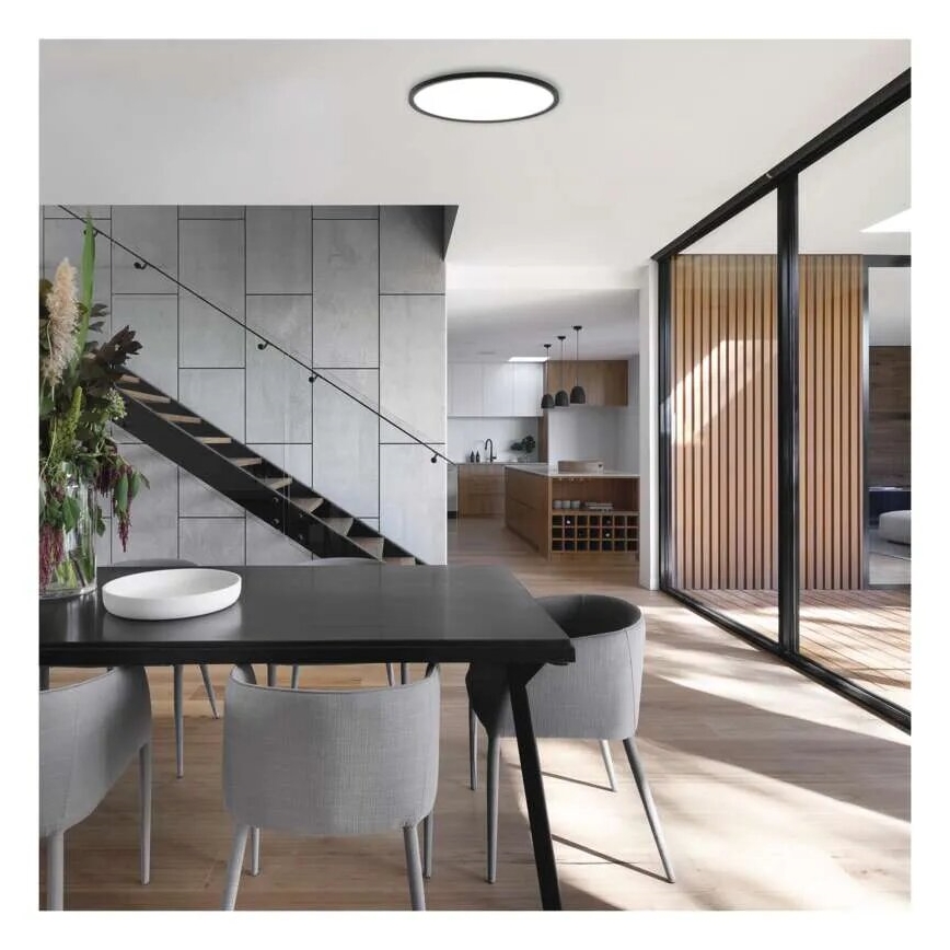 Iluminação de teto LED FLORI LED/18W/230V 4000K preto diâmetro 29 cm