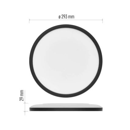 Iluminação de teto LED FLORI LED/18W/230V 4000K preto diâmetro 29 cm