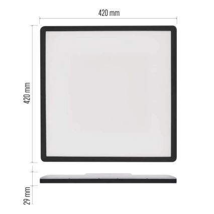 Iluminação de teto LED FLORI LED/22W/230V 4000K preto 42x42 cm