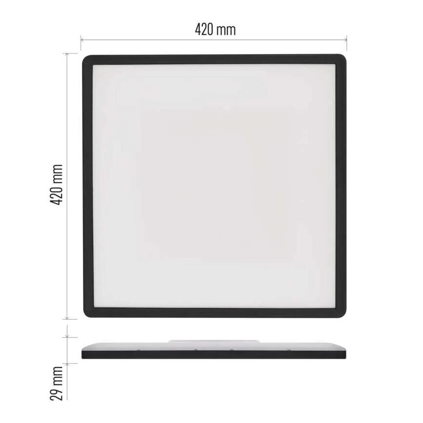 Iluminação de teto LED FLORI LED/22W/230V 4000K preto 42x42 cm