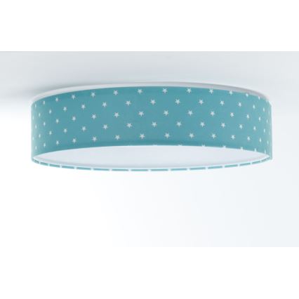 Iluminação de teto LED GALAXY KIDS LED/24W/230V estrelas turquesa/branco