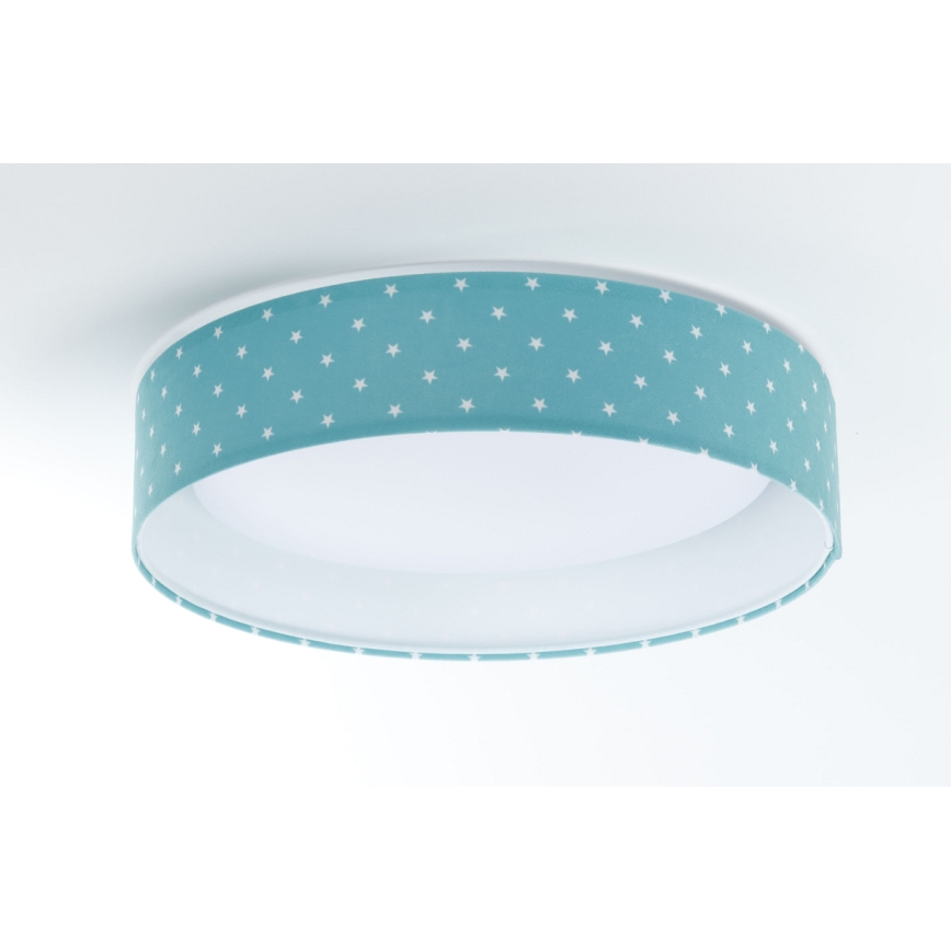 Iluminação de teto LED GALAXY KIDS LED/24W/230V estrelas turquesa/branco