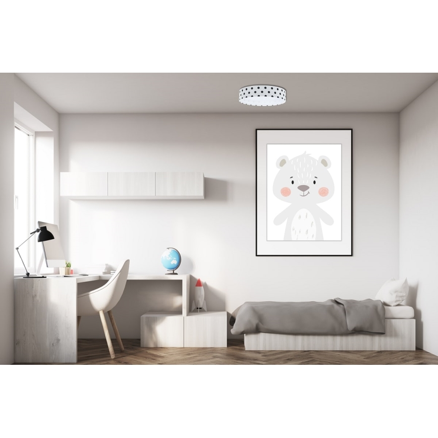 Iluminação de teto LED GALAXY KIDS LED/24W/230V pontos branco/preto