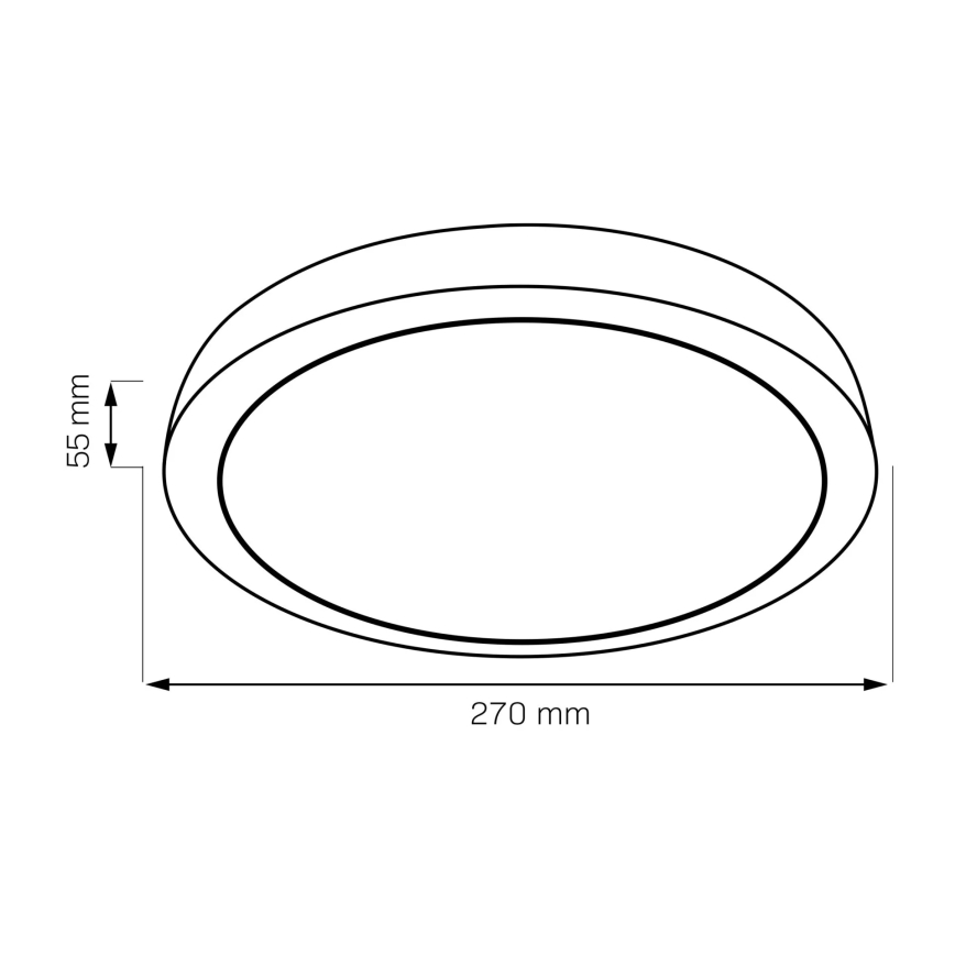 Iluminação de teto LED JANUSZ LED/12W/230V diâmetro 27 cm IP44 carvalho