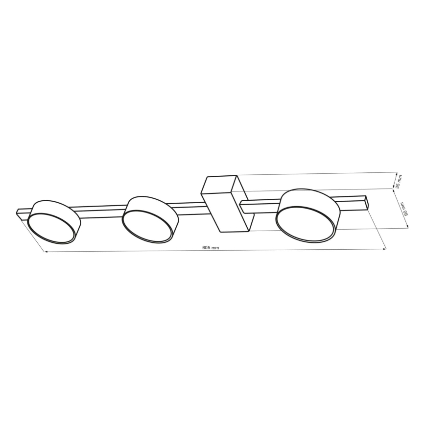 Iluminação de teto LED JOY 3xGX53/6W/230V preto