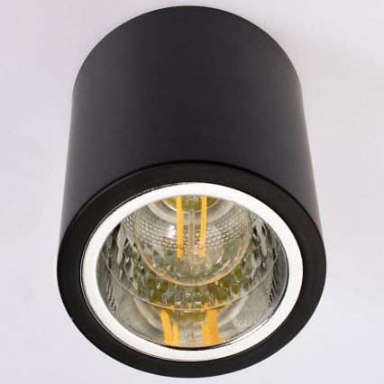 Iluminação de teto LED JUPITER 1xE27/6W/230V 120x98 mm preto