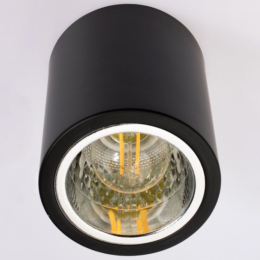 Iluminação de teto LED JUPITER 1xE27/6W/230V 120x98 mm preto