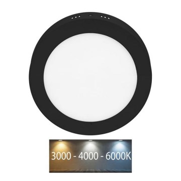 Iluminação de teto LED LADA LED/12W/230V 3000/4000/6000K diâmetro 17 cm preto