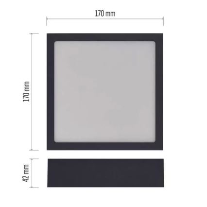 Iluminação de teto LED NEXXO LED/12,5W/230V 3000/3500/4000K 17x17 cm preto