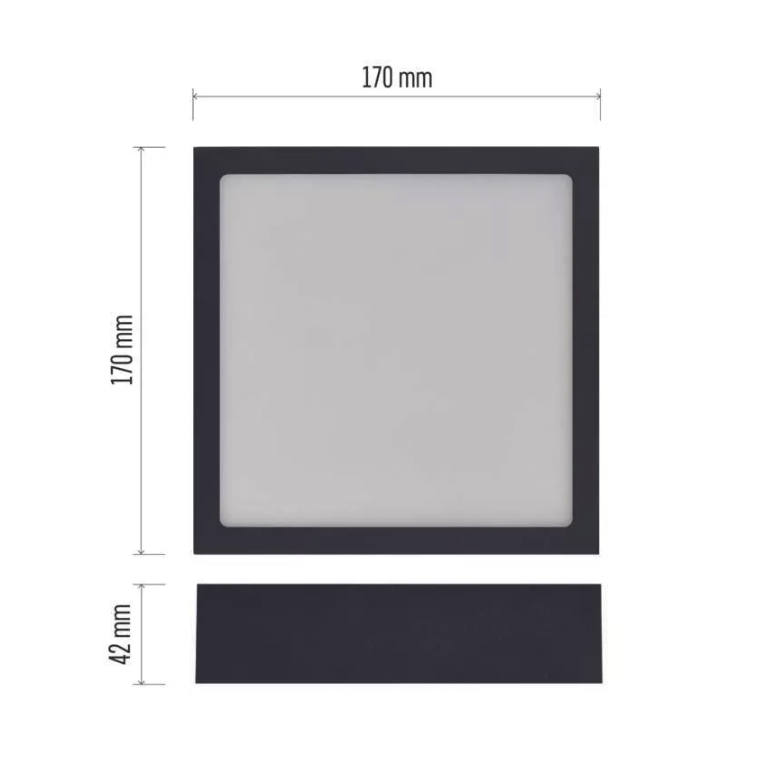 Iluminação de teto LED NEXXO LED/12,5W/230V 3000/3500/4000K 17x17 cm preto
