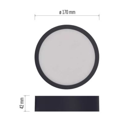 Iluminação de teto LED NEXXO LED/12,5W/230V 3000/3500/4000K d. 17 cm preto