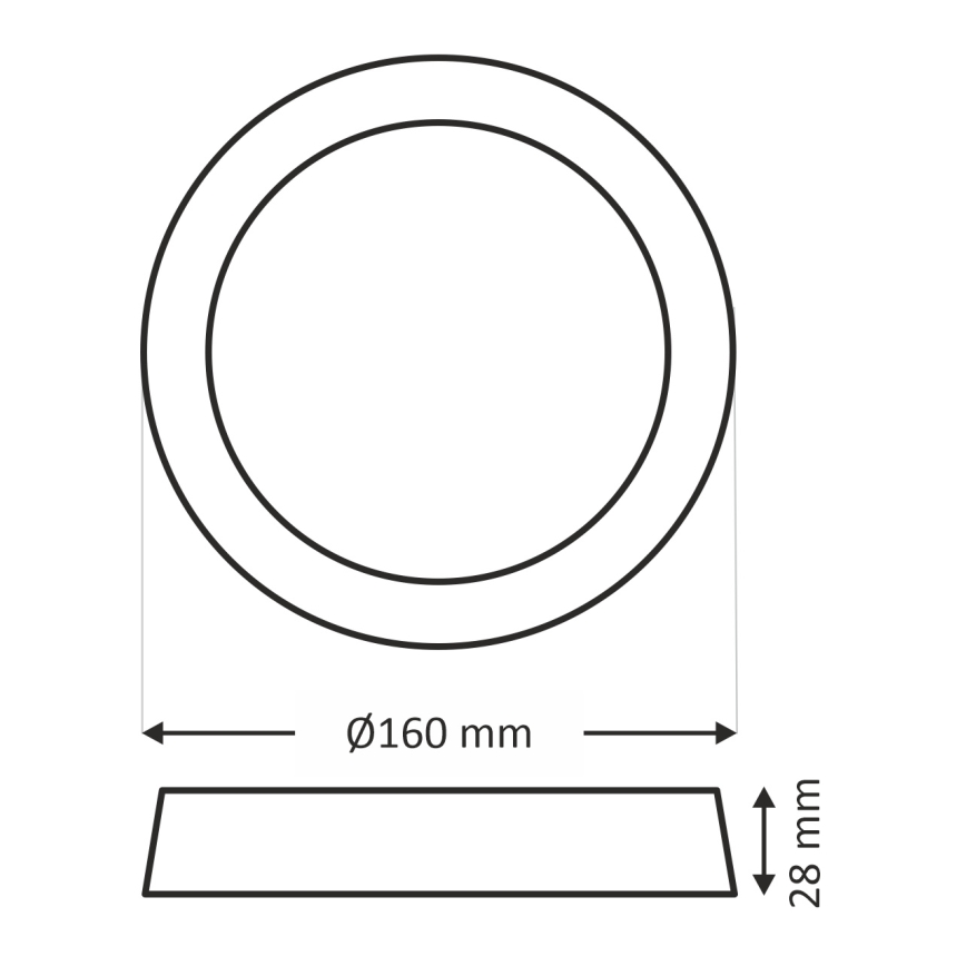 Iluminação de teto LED LED/12W/230V 4200K diâmetro 16 cm branco
