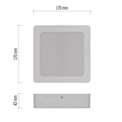 Iluminação de teto LED LED/18W/230V 17x17 cm branco