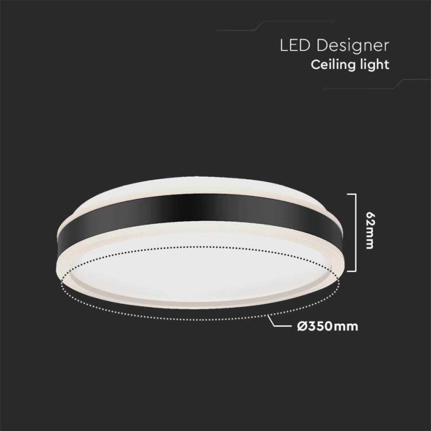 Iluminação de teto LED LED/18W/230V 4000K preto