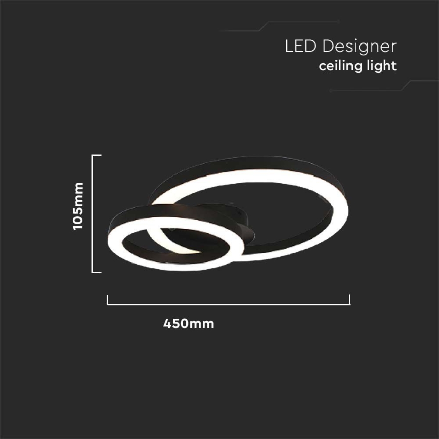 Iluminação de teto LED LED/20W/230V 3000K preto
