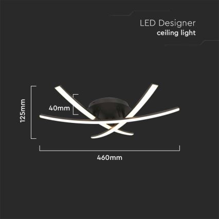 Iluminação de teto LED LED/20W/230V 3000K preto