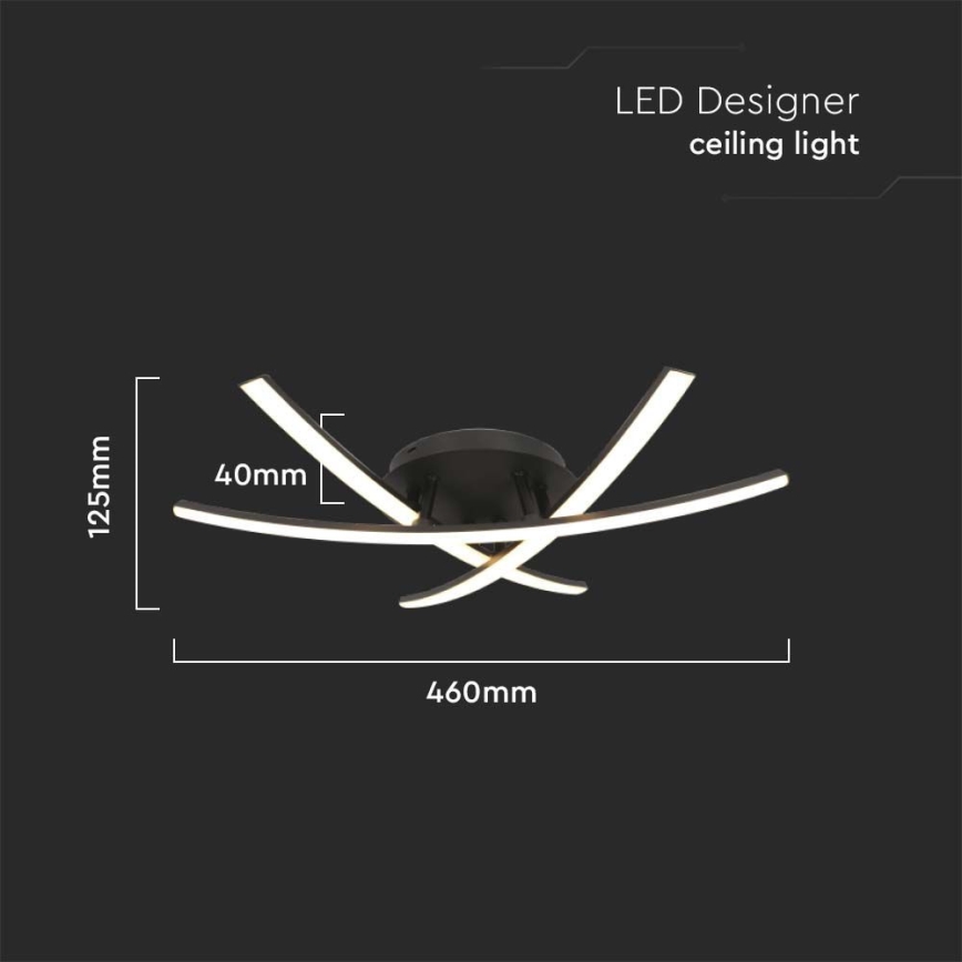 Iluminação de teto LED LED/20W/230V 3000K preto