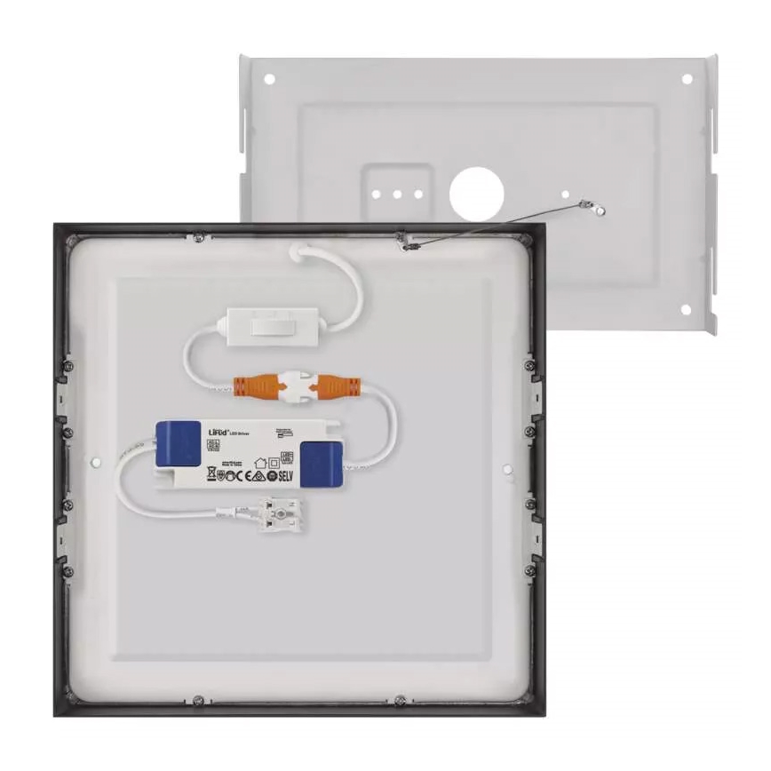 Iluminação de teto LED NEXXO LED/21W/230V 3000/3500/4000K 22,5x22,5 cm preto