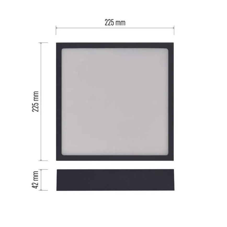 Iluminação de teto LED NEXXO LED/21W/230V 3000/3500/4000K 22,5x22,5 cm preto