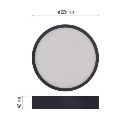 Iluminação de teto LED NEXXO LED/21W/230V 3000/3500/4000K d. 22,5 cm preto