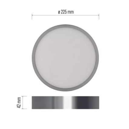 Iluminação de teto LED NEXXO LED/21W/230V 3000/3500/4000K diâmetro 22,5 cm cromado brilhante