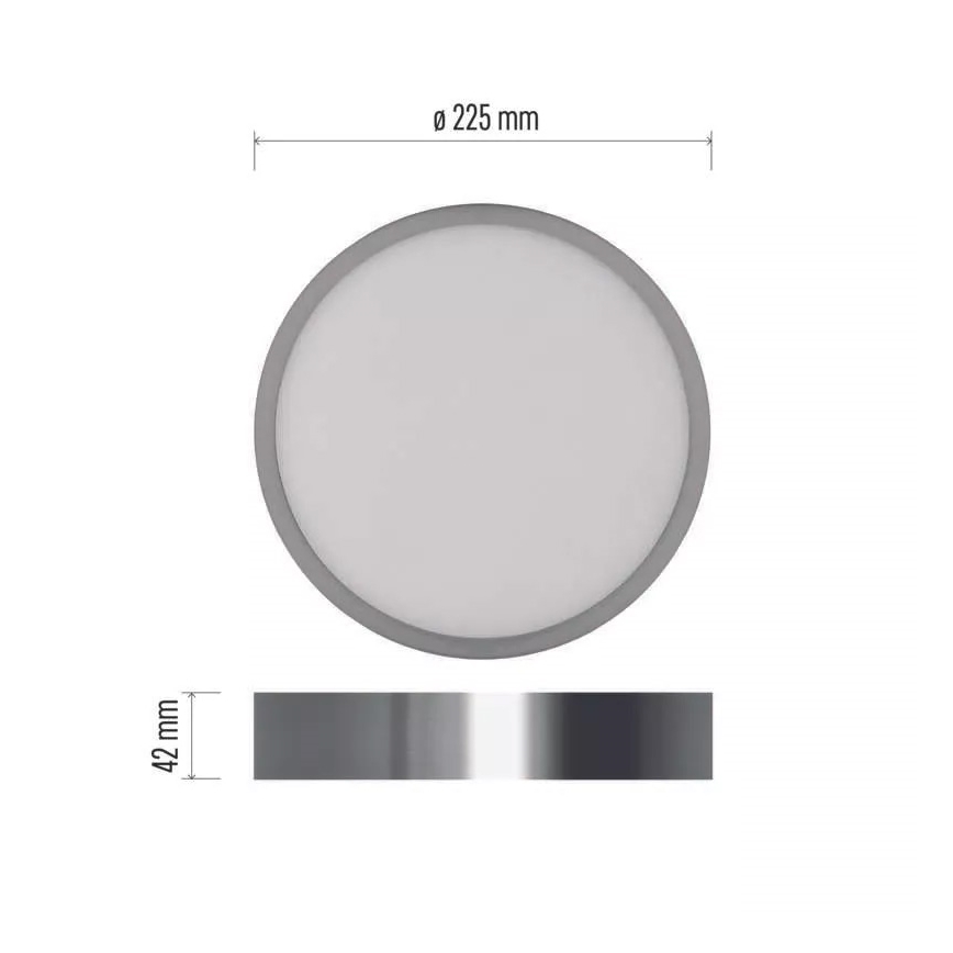 Iluminação de teto LED NEXXO LED/21W/230V 3000/3500/4000K diâmetro 22,5 cm cromado brilhante